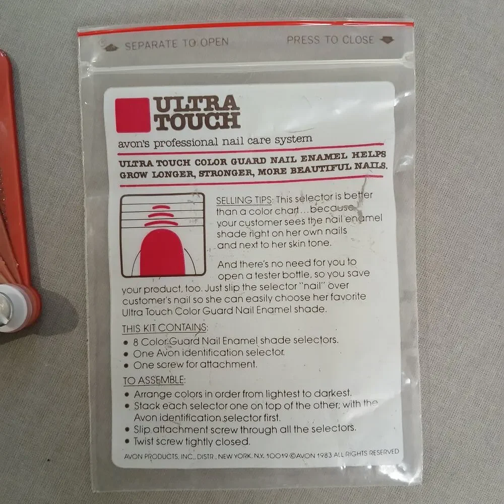 VTG 1983 Avon Ultra Touch Color Guard Nail Enamel Selector seller associate tool